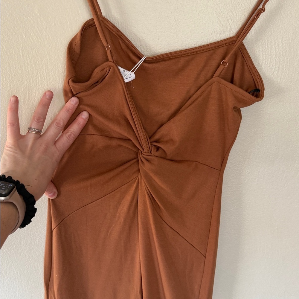 NWT Sage the label spaghetti strap bodycon Brown Dress XS - Picture 4 of 5